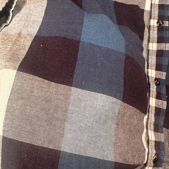 Buffalo David Bitton Pearl Snap Window Pane Shacket Mens Zipper Cowboy Western - Picture 7 of 16